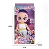 OBL10451134 - 13寸5关节摇头PVC搪胶5D眼睛娃娃胖童K-POP猎魔女团娃娃带灯光音乐带兵器