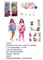 OBL10454888 - 高档惊喜11.5寸12关节实身树懒萌宠芭比带1套动物毛绒时装衣服。带发夹，手提包，鞋子。项链4款配件。另外带一只随机小动物有2套衣服