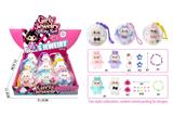 OBL10457138 - 水晶透明球拉布布毛绒公仔女孩礼物饰品串珠+发绳+珠链钥匙扣等（一展示盒9小盒）款式造型随机混装