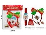 OBL10457158 - 圣诞礼品饰品套装（发箍+手链+皮筋 +拍拍圈+发夹）发夹  随机混装