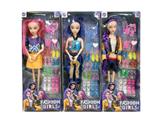 OBL10458332 - K-POP 猎魔女团动画版11.5寸12关节实身摇滚芭芘带鞋子套装吸塑三人随机混装