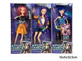 OBL10458333 - K-POP 猎魔女团动画版11.5寸12关节实身摇滚芭芘带吉他话筒卡片三人随机混装