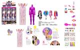 OBL10458384 - 浴盐系列10寸实身11关节Decora Girlz 4D时尚贴纸娃娃带8样惊喜配件5款6PC混装