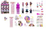 OBL10458385 - 浴盐系列10寸实身11关节Decora Girlz  4D时尚贴纸娃娃带8样惊喜配件4款6PC混装