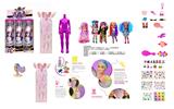 OBL10458387 - 浴盐系列10寸实身11关节Decora Girlz  4D时尚贴纸娃娃带8样惊喜配件6款6PC混装