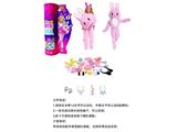 OBL10458979 - 高档惊喜11.5寸12关节实身卡得兔萌宠芭比带1套动物毛绒时装衣服。带发夹，手提包，鞋子。项链4款配件。