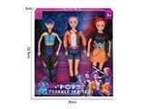 OBL10459253 - K-POP 猎魔女团真人版11.5寸12关节实身Rumi鲁米打歌芭比3人混装