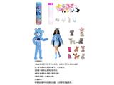 OBL10460157 - 20代高档惊喜11.5寸12关节彩虹口袋熊萌宠芭比带1套动物毛绒时装衣服。带发夹，手提包，鞋子。项链4款配件。另外带一只随机小动物有2套衣服