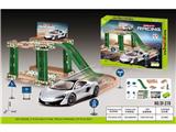 OBL10462812 - 益智拼装DIY赛车绿色轨道停车场17PCS(GCC)