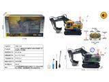 OBL10463535 - 1:14十一通遥控360。履带灯光音乐带喷雾2.4G合金挖土车(包电)