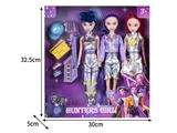 OBL10464514 - 11.5寸实身11关节K-POP猎魔女团娃娃3只装带配件