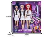 OBL10464516 - 11.5寸实身11关节K-POP猎魔女团娃娃3只装带配件