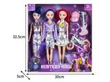 OBL10464519 - 11.5寸实身11关节K-POP猎魔女团娃娃3只装带配件