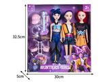 OBL10464525 - 11.5寸实身11关节K-POP猎魔女团娃娃3只装带配件