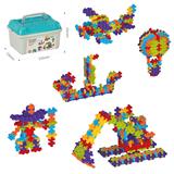 OBL10465895 - DIY双十字积木-约260PCS/彩虹色/大号手提收纳盒
