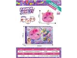 OBL10472981 - 独角兽毛绒包包+DIY串珠女孩饰品过家家套装（发夹）