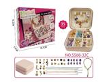 OBL10473576 - DIY35件套串珠便携式双层方盒 紫色金基础配套女孩过家家玩具精美套装