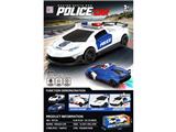 OBL10487327 - 兰博基尼电动警车，带灯光，带音乐，电动开关车门（两色混装）。
