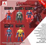 OBL10489871 - 30CM蜘蛛侠蝙蝠侠超人爱国者金刚狼带灯光/配件（5款混装）
