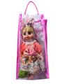 OBL10490321 - 12寸眨眼动物帽子搪胶公仔（女孩子）衣服多款随机混装带4声IC