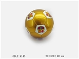 OBL619143 - 充气9寸金面队标PU足球
