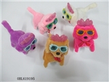 OBL619195 - Light fluffy electric Minnie knot glasses short-haired dog