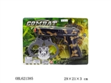 OBL621385 - Camouflage gold flint gun with handcuffs badge