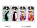 OBL622683 - 11.5寸长发公主实身活手1款4色