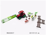 OBL624517 - 惯性农夫车配2小树.2路标..围栏.6只动物