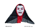 OBL624753 - Plastic vampire mask and black head