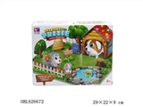 OBL626672 - Animal English three-dimensional puzzle games, runway and garden 1 and 2 animals random)