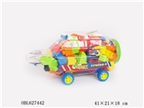 OBL627442 - 大游艇益智类积木多色混装称重496克（72PCS)