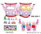 OBL628709 - 粉红猪配电动水壶别墅与家具