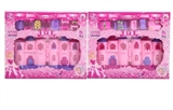OBL629802 - 七彩灯光迷你别墅带12首音乐+家具（二色）(2款混装）（带二颗AG13电池)