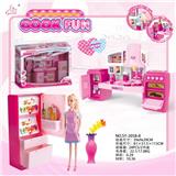 OBL629813 - 可分体橱柜+芭比+冰箱