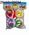 OBL629918 - 4 "fruit plush leather baseball sets of four