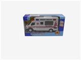 OBL630920 - 1:48合金回力声光医疗车,中门可开(开窗盒,单款白色)