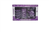 OBL632441 - Tin pot: purple flowers