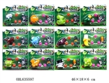 OBL635597 - 4寸搪胶发射植物单只+3寸僵尸+3粒球  12款