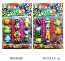 OBL635599 - 4寸搪胶发射植物6只+5寸僵尸+18粒球  2款