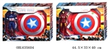 OBL635604 - 10 inch captain America 3 figures there were lights (audio) only 12 "captain America shield (5 grain