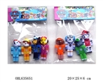 OBL635651 - 3寸拼装狗狗巡逻队4只胶袋对折卡装  2款