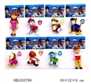 OBL635799 - 3.5-4寸狗狗巡逻队单只+盾牌配件  对折卡装8款  公仔手脚头可以活动!