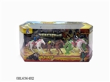 OBL636402 - Bronze locomotive cowboys ride a horse