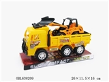 OBL638209 - 实色镀轮镀座惯性工程车载三款滑行工程车