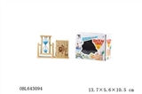 OBL643094 - Quadrate pen container wooden hourglass - fish