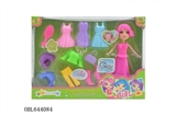 OBL644084 - Color box only 7 inches large sister with many mini plastic clothes bag two wigs