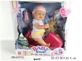 OBL645721 - 16 inch function doll/take water, urinary function/slide with sledges