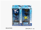 OBL647682 - 滑行合金飞机+回力合金车