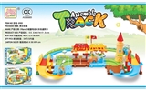 OBL648684 - 59 PCS small castle electric railway track building blocks